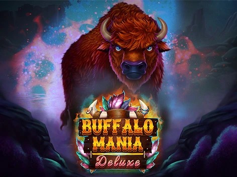 Buffalo Mania Deluxe slot logo by Light & Wonder at bestpayoutonlinecasinos