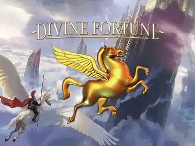 Divine Fortune online game logo by NetEnt on bestpayoutonlinecasinos.ca