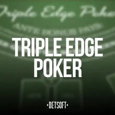 Triple Edge Poker slot logo by Betsoft Gaming at bestpayoutonlinecasinos